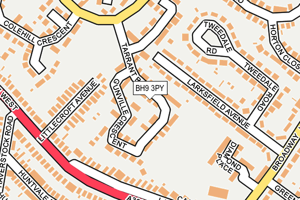 BH9 3PY map - OS OpenMap – Local (Ordnance Survey)
