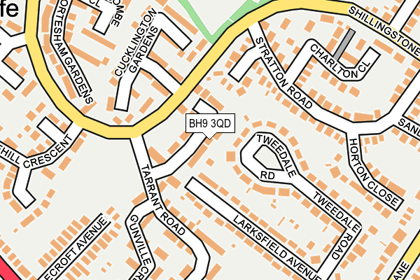 BH9 3QD map - OS OpenMap – Local (Ordnance Survey)