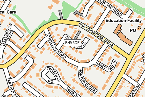 BH9 3QE map - OS OpenMap – Local (Ordnance Survey)