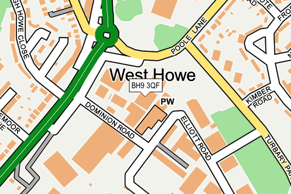 BH9 3QF map - OS OpenMap – Local (Ordnance Survey)