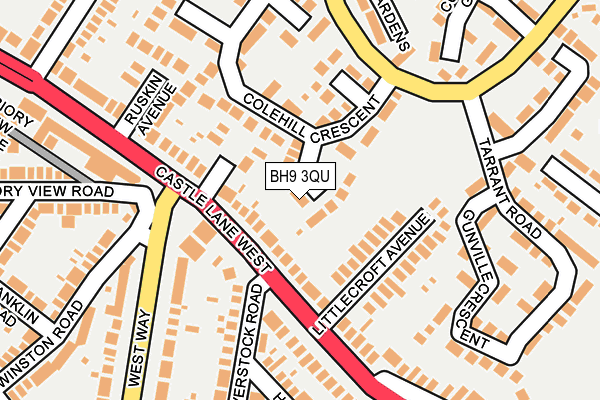 BH9 3QU map - OS OpenMap – Local (Ordnance Survey)