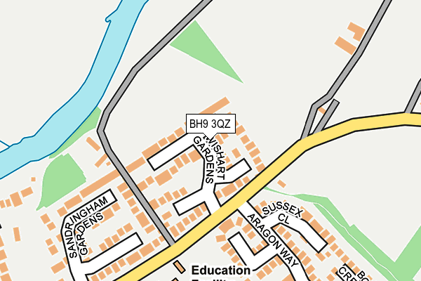 BH9 3QZ map - OS OpenMap – Local (Ordnance Survey)