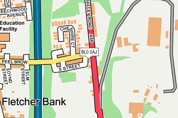 BL0 0AJ map - OS OpenMap – Local (Ordnance Survey)