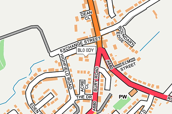 BL0 0DY map - OS OpenMap – Local (Ordnance Survey)