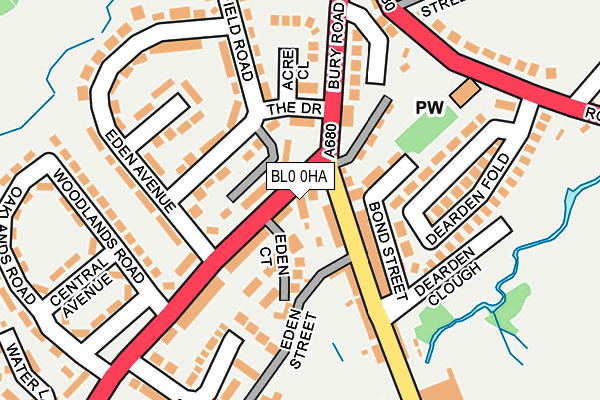 BL0 0HA map - OS OpenMap – Local (Ordnance Survey)
