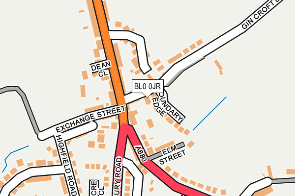 BL0 0JR map - OS OpenMap – Local (Ordnance Survey)