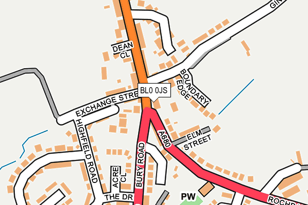 BL0 0JS map - OS OpenMap – Local (Ordnance Survey)
