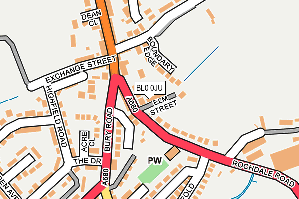 BL0 0JU map - OS OpenMap – Local (Ordnance Survey)