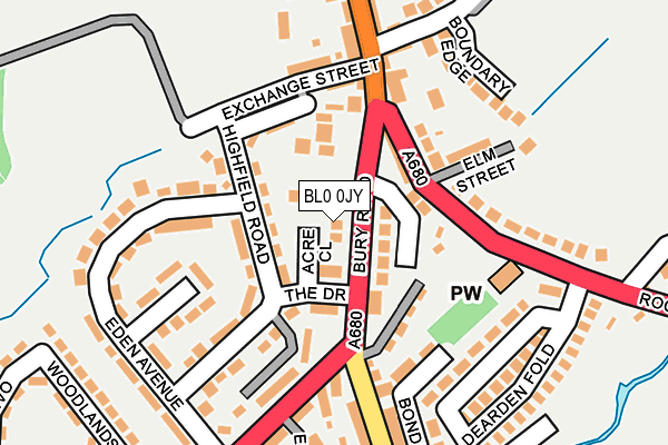 BL0 0JY map - OS OpenMap – Local (Ordnance Survey)