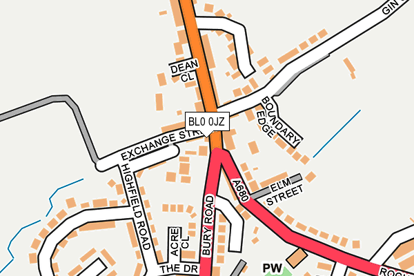 BL0 0JZ map - OS OpenMap – Local (Ordnance Survey)