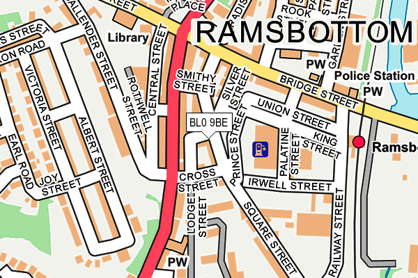 Map of SLATE BARBERS RAMSBOTTOM LTD at local scale
