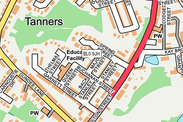 BL0 9JH map - OS OpenMap – Local (Ordnance Survey)