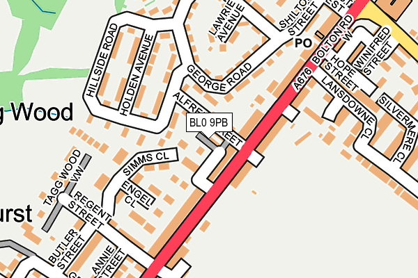 BL0 9PB map - OS OpenMap – Local (Ordnance Survey)