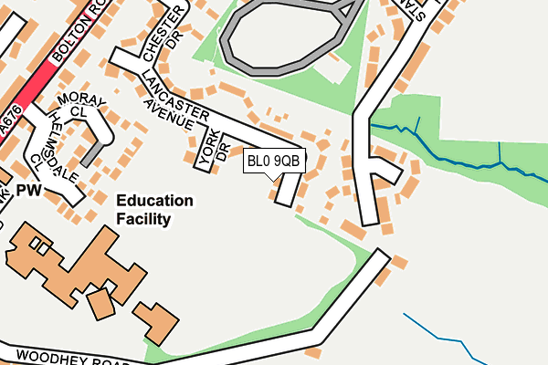 BL0 9QB map - OS OpenMap – Local (Ordnance Survey)