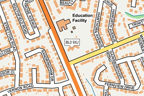 BL0 9XJ map - OS OpenMap – Local (Ordnance Survey)