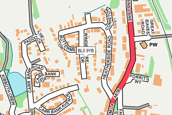 BL0 9YB map - OS OpenMap – Local (Ordnance Survey)
