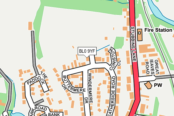 BL0 9YF map - OS OpenMap – Local (Ordnance Survey)