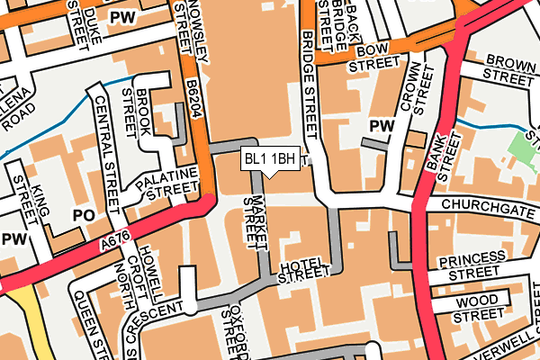BL1 1BH map - OS OpenMap – Local (Ordnance Survey)