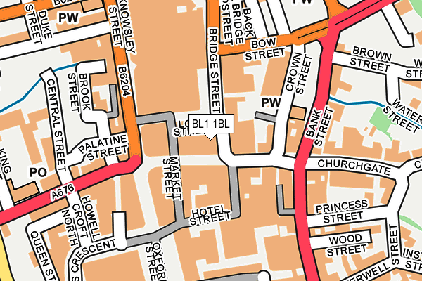 BL1 1BL map - OS OpenMap – Local (Ordnance Survey)