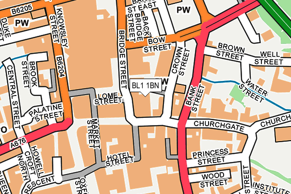 BL1 1BN map - OS OpenMap – Local (Ordnance Survey)