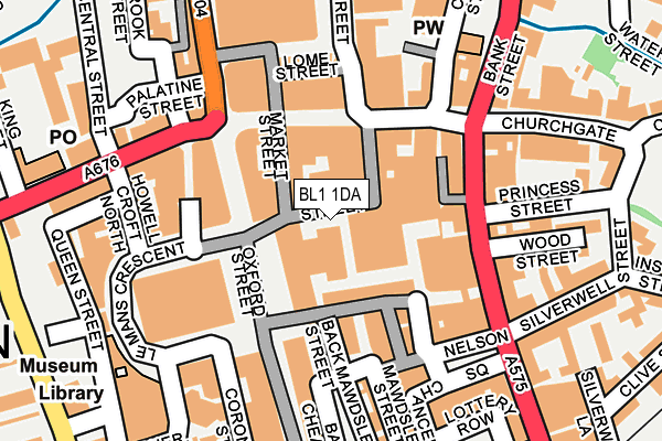 BL1 1DA map - OS OpenMap – Local (Ordnance Survey)