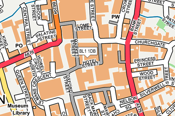 BL1 1DB map - OS OpenMap – Local (Ordnance Survey)