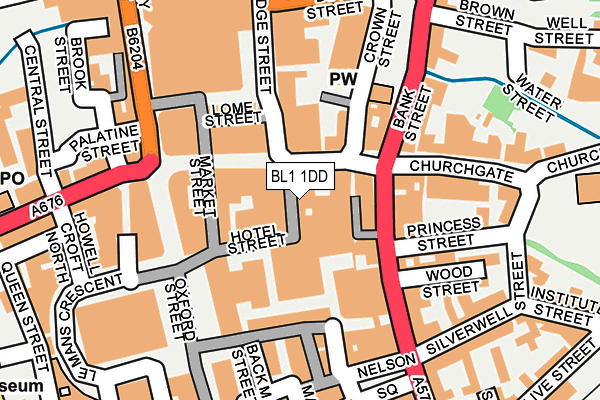 BL1 1DD map - OS OpenMap – Local (Ordnance Survey)