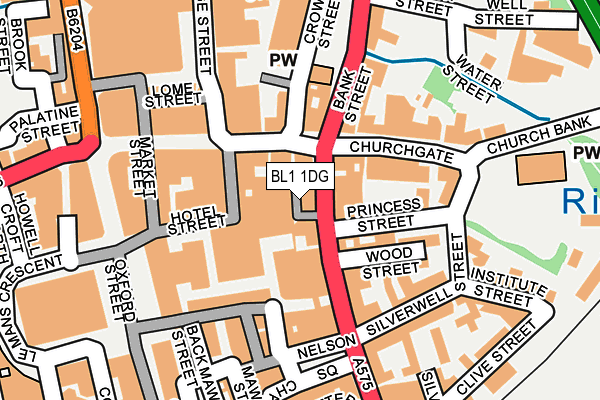 BL1 1DG map - OS OpenMap – Local (Ordnance Survey)