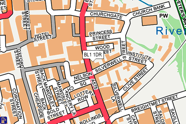 BL1 1DR map - OS OpenMap – Local (Ordnance Survey)