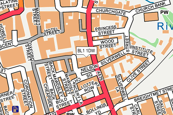BL1 1DW map - OS OpenMap – Local (Ordnance Survey)