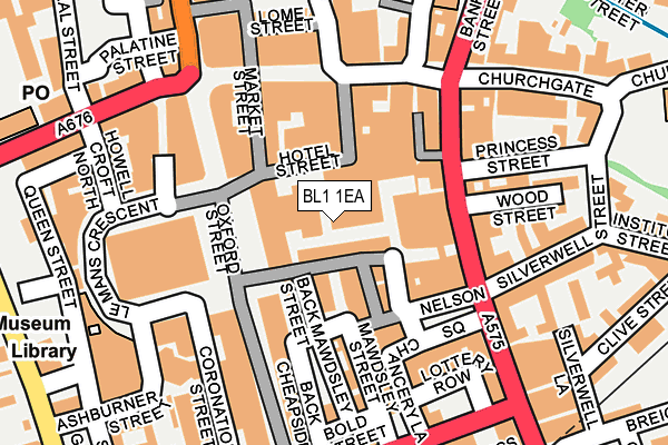BL1 1EA map - OS OpenMap – Local (Ordnance Survey)