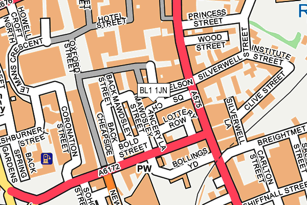BL1 1JN map - OS OpenMap – Local (Ordnance Survey)