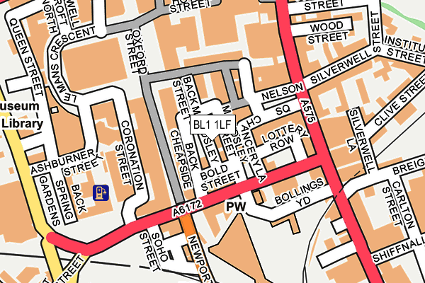 BL1 1LF map - OS OpenMap – Local (Ordnance Survey)