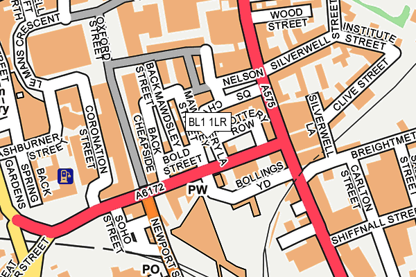BL1 1LR map - OS OpenMap – Local (Ordnance Survey)