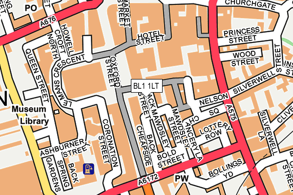 BL1 1LT map - OS OpenMap – Local (Ordnance Survey)
