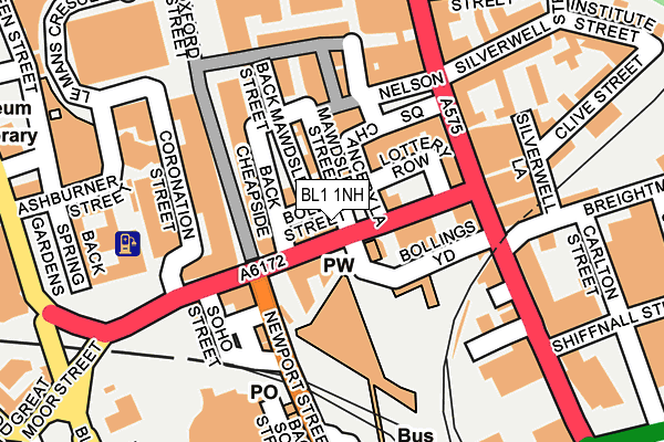 BL1 1NH map - OS OpenMap – Local (Ordnance Survey)