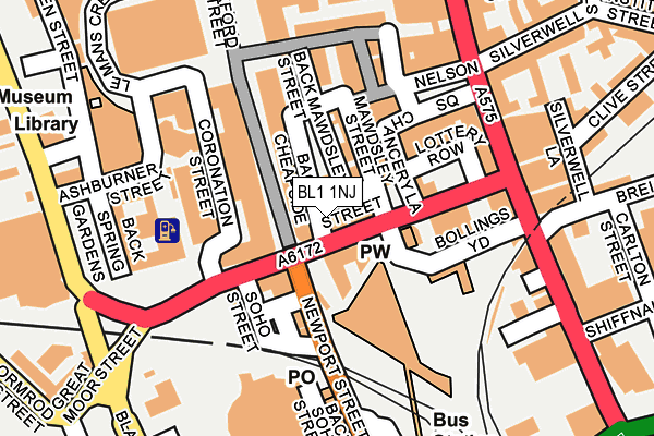 BL1 1NJ map - OS OpenMap – Local (Ordnance Survey)