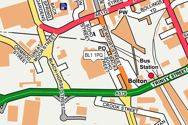 BL1 1PQ map - OS OpenMap – Local (Ordnance Survey)