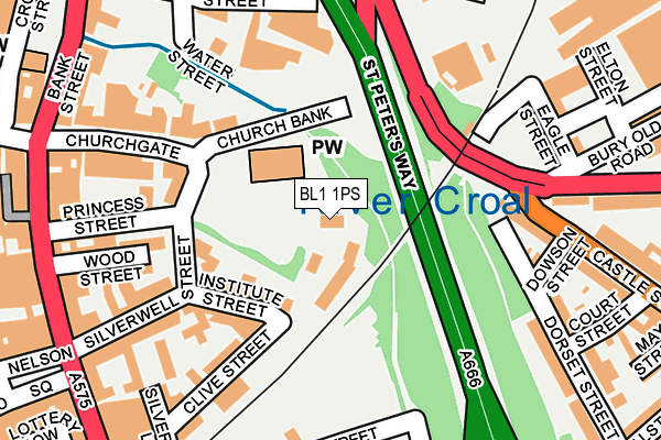 BL1 1PS map - OS OpenMap – Local (Ordnance Survey)