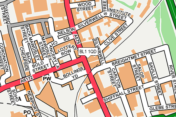 BL1 1QD map - OS OpenMap – Local (Ordnance Survey)