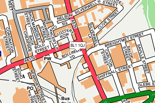 BL1 1QJ map - OS OpenMap – Local (Ordnance Survey)