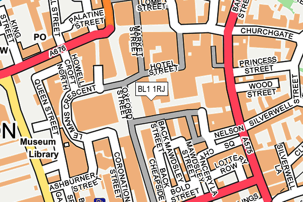 BL1 1RJ map - OS OpenMap – Local (Ordnance Survey)