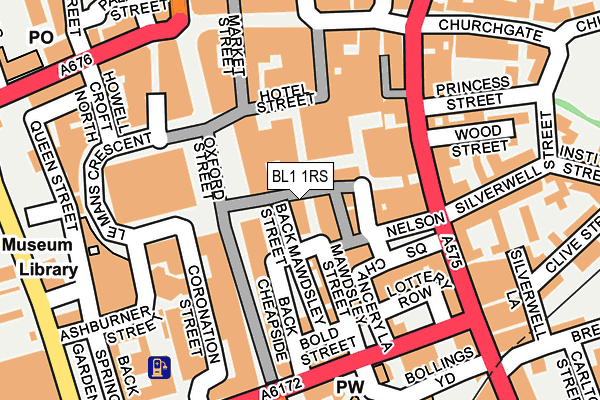 BL1 1RS map - OS OpenMap – Local (Ordnance Survey)