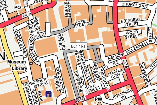 BL1 1RT map - OS OpenMap – Local (Ordnance Survey)