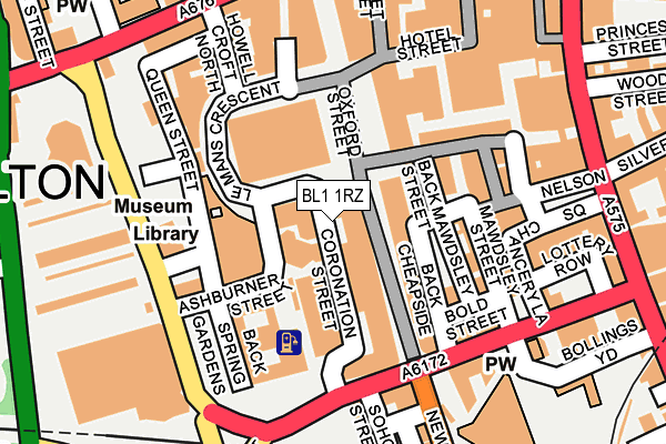 BL1 1RZ map - OS OpenMap – Local (Ordnance Survey)