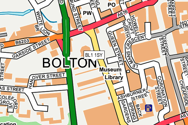 BL1 1SY map - OS OpenMap – Local (Ordnance Survey)