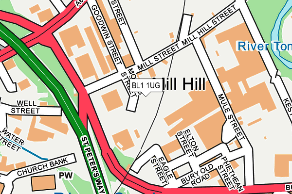 BL1 1UG map - OS OpenMap – Local (Ordnance Survey)
