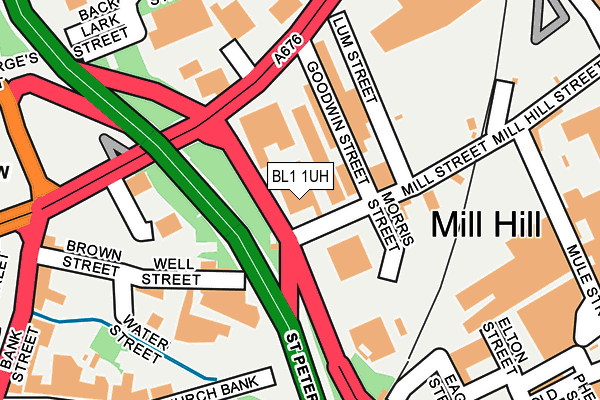 BL1 1UH map - OS OpenMap – Local (Ordnance Survey)