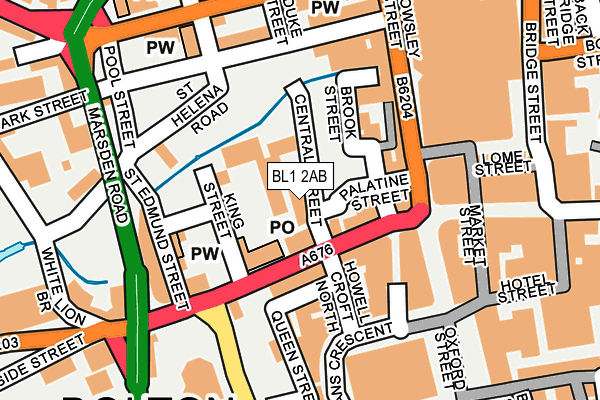 BL1 2AB map - OS OpenMap – Local (Ordnance Survey)