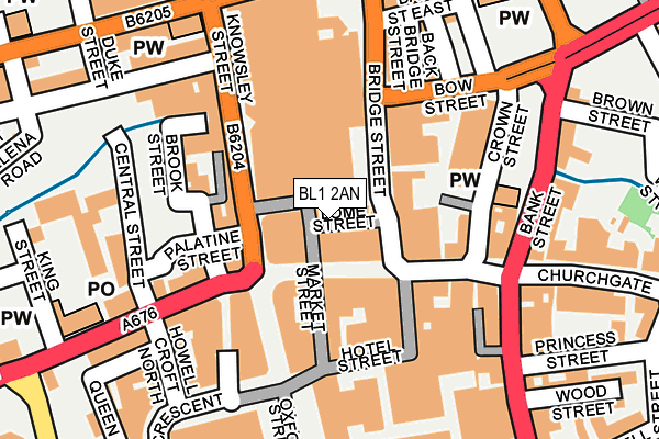 BL1 2AN map - OS OpenMap – Local (Ordnance Survey)